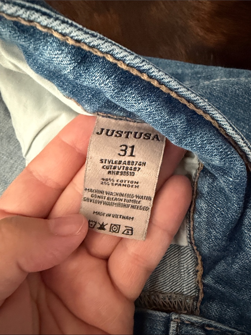 Just USA Light Blue Distressed Denim Shorts - Picture 3 of 5